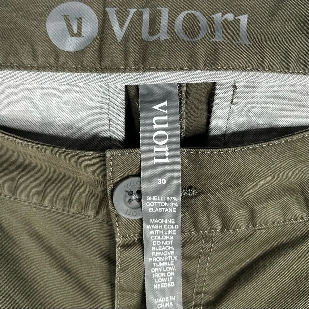 Vuori Collins Chino Pants Men's 30x31 Dark Oregano 5-Pocket Stretch Twill Cotton